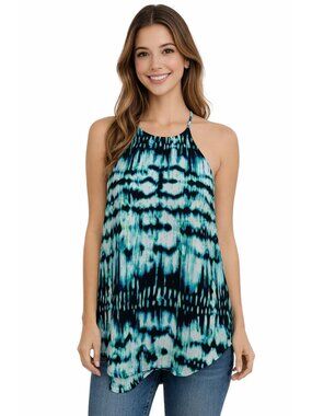 Decree Halter Shirt Womens Extra Small Tie Dye print Layers Sleeveless